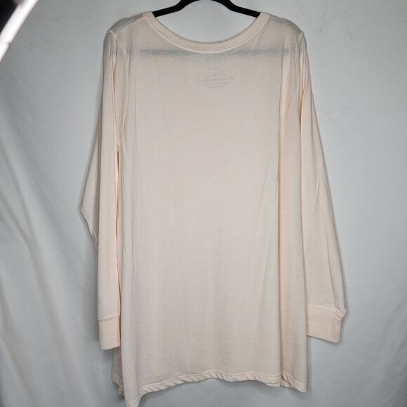 4X 26W Torrid Torrid Cream Pink Doodles Sketch Tattoo Happy Face Long Sleeve Tee - Picture 6 of 7